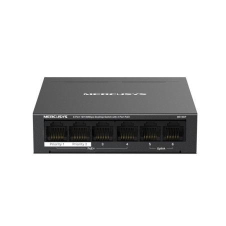 Mercusys MS106P switch di rete Non gestito Fast Ethernet (10 100) Supporto Power over Ethernet (PoE) Montaggio da