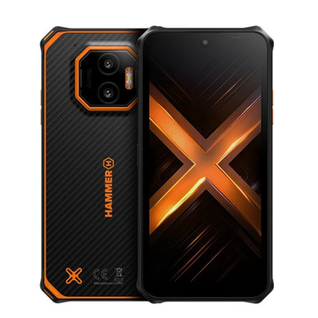 HAMMER Energy X2 5G 8 256 GB 15,5 cm (6.1") Doppia SIM Android 15 USB tipo-C 8 GB 5000 mAh Nero, Arancione