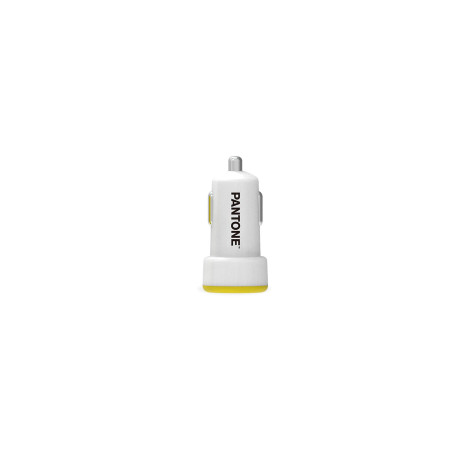 Pantone PT-DC1USBY Caricabatterie per dispositivi mobili Universale Bianco, Giallo Accendisigari Auto