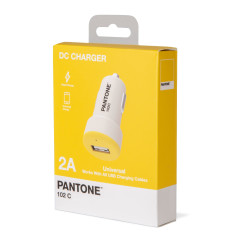 Pantone PT-DC1USBY Caricabatterie per dispositivi mobili Universale Bianco, Giallo Accendisigari Auto