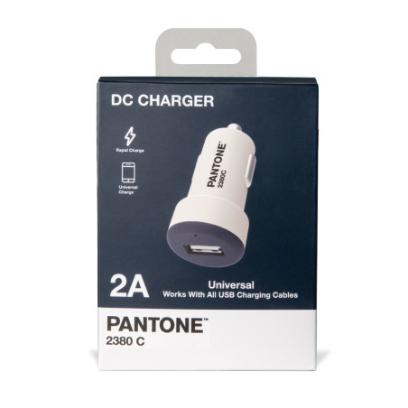 Pantone PT-DC1USBN Caricabatterie per dispositivi mobili Universale Blu marino, Bianco Accendisigari Auto