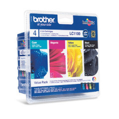 Brother LC1100VALBPRF cartuccia d'inchiostro 4 pz Originale Resa standard Nero, Ciano, Magenta, Giallo