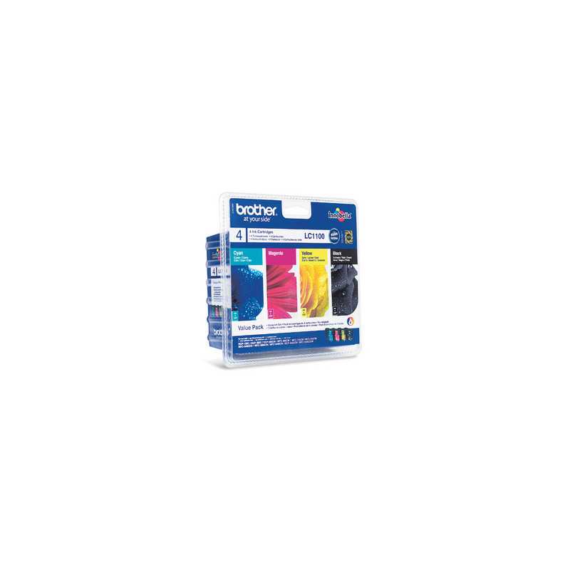 Brother LC1100VALBPRF cartuccia d'inchiostro 4 pz Originale Resa standard Nero, Ciano, Magenta, Giallo