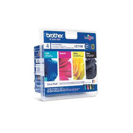 Brother LC1100VALBPRF cartuccia d'inchiostro 4 pz Originale Resa standard Nero, Ciano, Magenta, Giallo