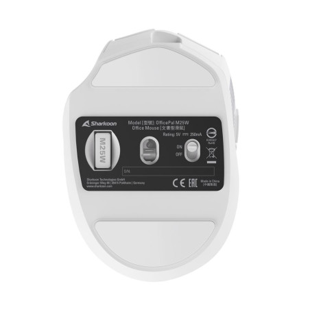 Sharkoon OfficePal M25W mouse Gaming Mano destra RF Wireless + USB Type-C Ottico 4000 DPI
