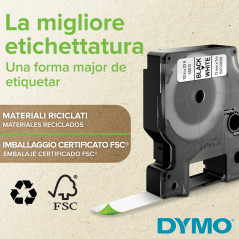 DYMO D1 etichette originali | stampa nera su bianco | 12 mm x 7 mm | etichette autoadesive per etichettatrice LabelManager | 20