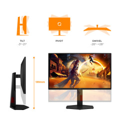 AOC G4 25G4ZR Monitor PC 62,2 cm (24.5") 1920 x 1080 Pixel Nero, Rosso