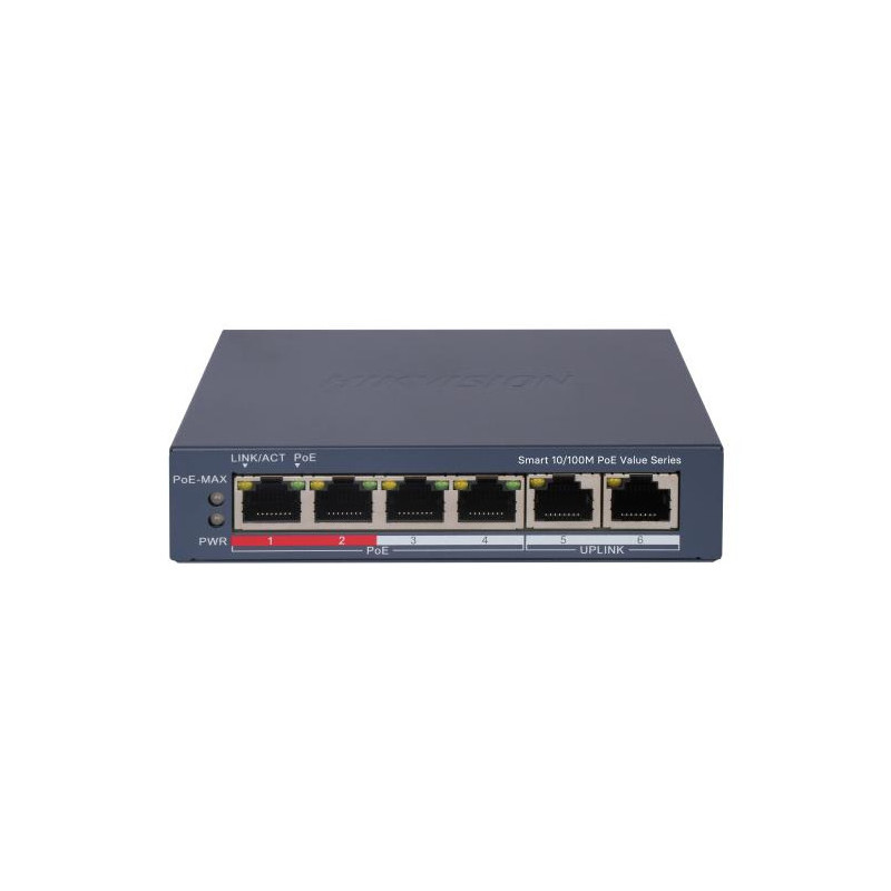 Hikvision DS-3E1106P-EI/M switch di rete Gestito Gigabit Ethernet (10/100/1000) Supporto Power over Ethernet (PoE) Grigio Hikvision DS-3E1106P-EI/M switch di rete Gestito Gigabit Ethernet (10/100/1000) Supporto Power over Ethernet (PoE) Grigio