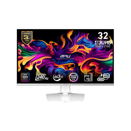 MSI MPG 321URXW QD-OLED Monitor PC 80 cm (31.5") 3840 x 2160 Pixel 4K Ultra HD Bianco