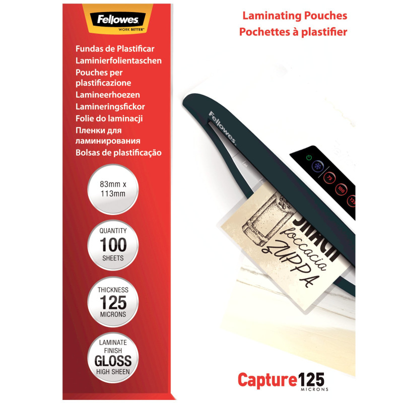 Fellowes 5307101 pellicola per plastificatrice 100 pz Fellowes 5307101 pellicola per plastificatrice 100 pz