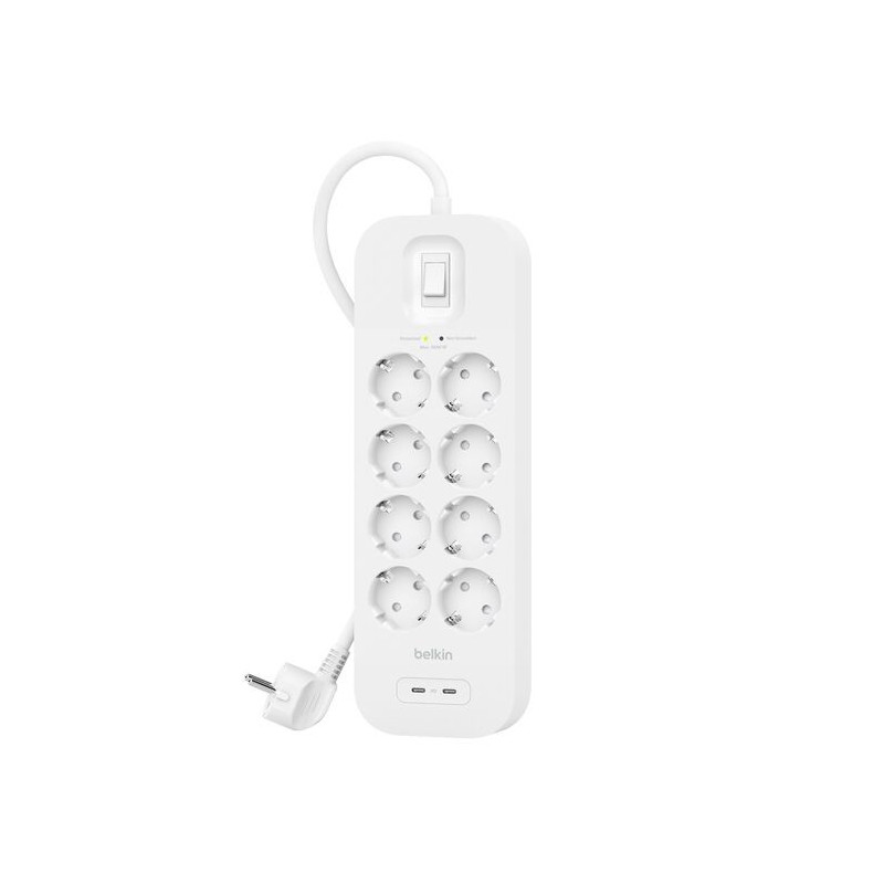 Belkin SRB004VF2M Bianco 8 presa(e) AC 2 m Belkin SRB004VF2M Bianco 8 presa(e) AC 2 m