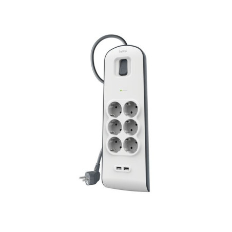 Belkin BSV604VF2M-V2 protezione da sovraccarico Grigio, Bianco 6 presa(e) AC