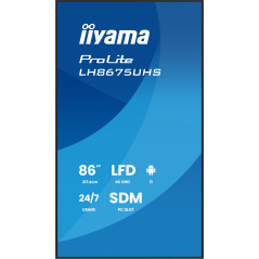 iiyama LH8675UHS-B2AG visualizzatore di messaggi Pannello piatto per segnaletica digitale 2,17 m (85.6") LCD Wi-Fi 500 cd m² 4K