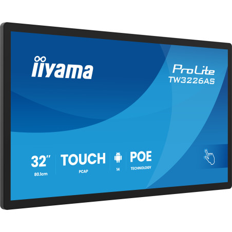 iiyama TW3226AS-B3P visualizzatore di messaggi Design chiosco 80 cm (31.5") LED Wi-Fi 430 cd m² Full HD Nero Touch screen