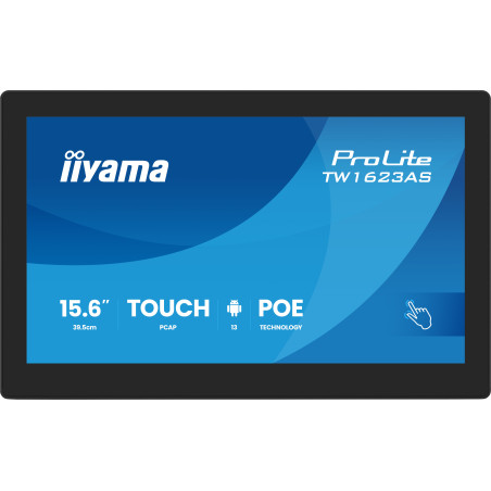 iiyama TW1623AS-B3P Monitor PC 39,6 cm (15.6") 1920 x 1080 Pixel Full HD LED Touch screen Nero