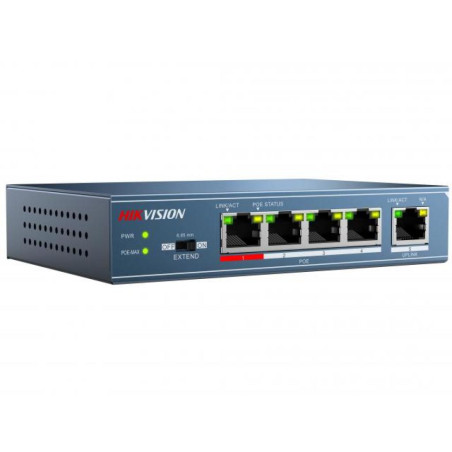 Hikvision DS-3E0105P-E/M switch di rete Non gestito Fast Ethernet (10/100) Supporto Power over Ethernet (PoE) Blu