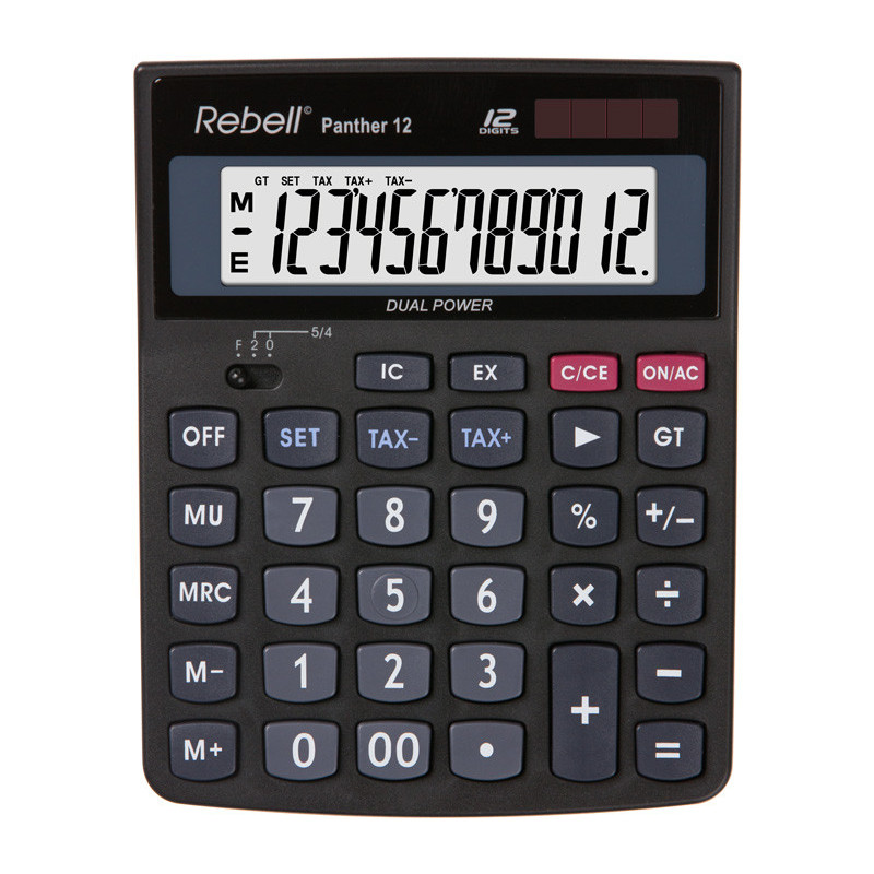 Rebell Panther 12 calcolatrice Desktop Calcolatrice di base Nero Rebell Panther 12 calcolatrice Desktop Calcolatrice di base Nero