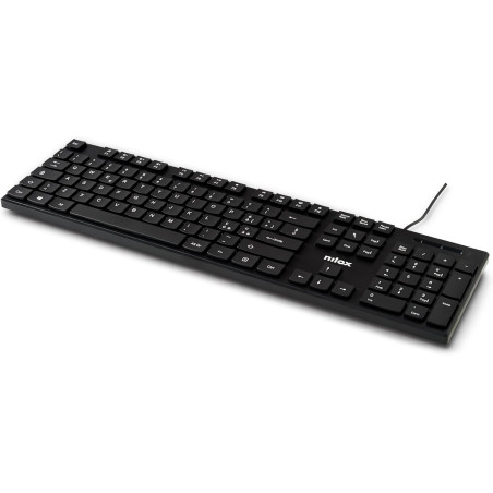 Nilox NXKBIT000012 Tastiera USB, Leggera e Compatta con Layout Italiano, Anti-usura, Cavo 1,5 metri