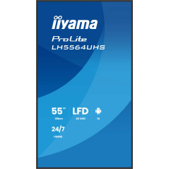 iiyama LH5564UHS-B1AG visualizzatore di messaggi Pannello piatto per segnaletica digitale 139,7 cm (55") Wi-Fi 500 cd m² 4K