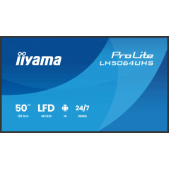 iiyama LH5064UHS-B1AG visualizzatore di messaggi Pannello piatto per segnaletica digitale 127 cm (50") Wi-Fi 500 cd/m² 4K Ultra