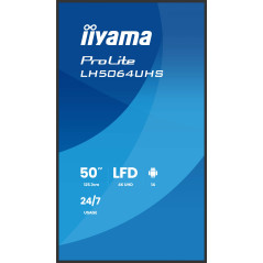 iiyama LH5064UHS-B1AG visualizzatore di messaggi Pannello piatto per segnaletica digitale 127 cm (50") Wi-Fi 500 cd m² 4K Ultra