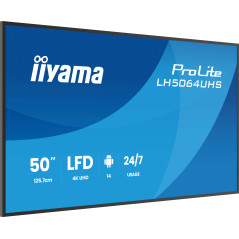 iiyama LH5064UHS-B1AG visualizzatore di messaggi Pannello piatto per segnaletica digitale 127 cm (50") Wi-Fi 500 cd m² 4K Ultra