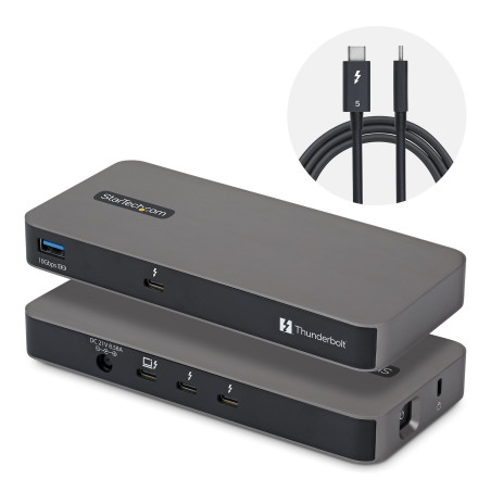 StarTech.com Hub Thunderbolt 5 a 4 Porte con KVM Thunderbolt Share, 80 120Gbps, Multi-Monitor 8K, PD 140W, USB-A 10Gbps, TB4