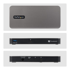StarTech.com Hub Thunderbolt 5 a 4 Porte con KVM Thunderbolt Share, 80 120Gbps, Multi-Monitor 8K, PD 140W, USB-A 10Gbps, TB4  