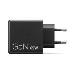 Lenovo Dual USB-C 65W GaN Charger, alimentatore compatto da muro con doppia Type-C, cavo USB-C 1,5 m incluso - ideale per