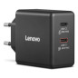 Lenovo Dual USB-C 65W GaN Charger, alimentatore compatto da muro con doppia Type-C, cavo USB-C 1,5 m incluso - ideale per Lenovo Dual USB-C 65W GaN Charger, alimentatore compatto da muro con doppia Type-C, cavo USB-C 1,5 m incluso - ideale per