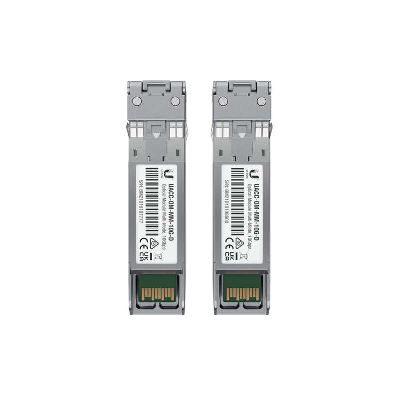Ubiquiti UACC-OM-MM-10G-D-2 modulo del ricetrasmettitore di rete Fibra ottica 10000 Mbit/s 850 nm Ubiquiti UACC-OM-MM-10G-D-2 modulo del ricetrasmettitore di rete Fibra ottica 10000 Mbit/s 850 nm