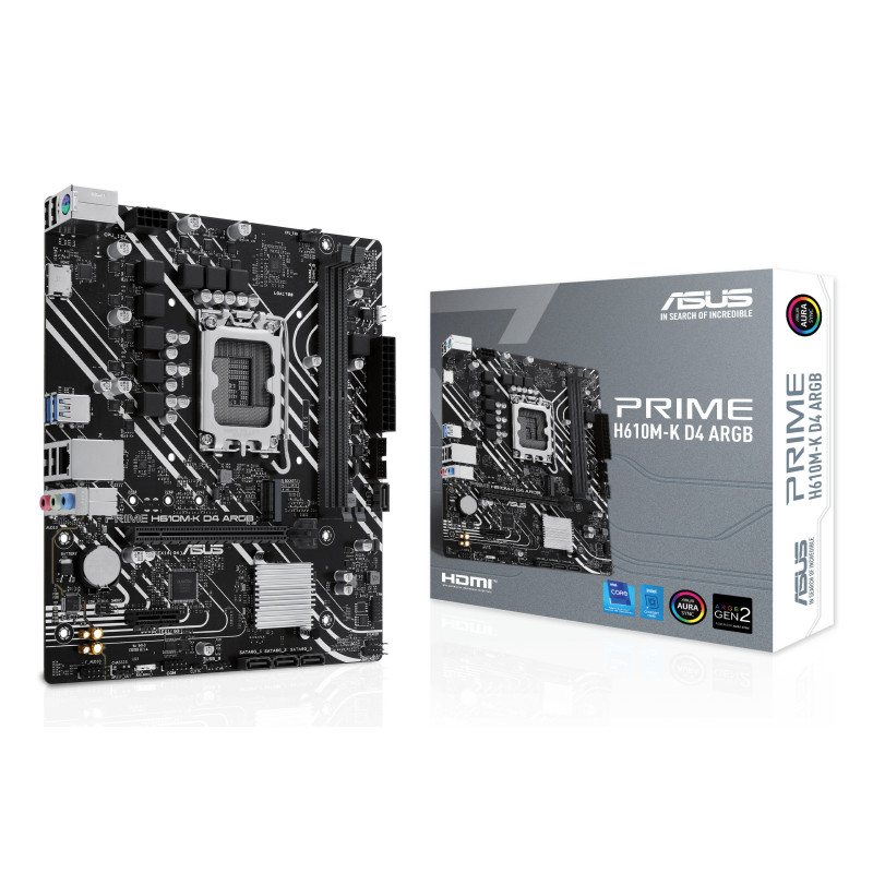 ASUS PRIME H610M-K D4 ARGB Intel H610 LGA 1700 micro ATX ASUS PRIME H610M-K D4 ARGB Intel H610 LGA 1700 micro ATX