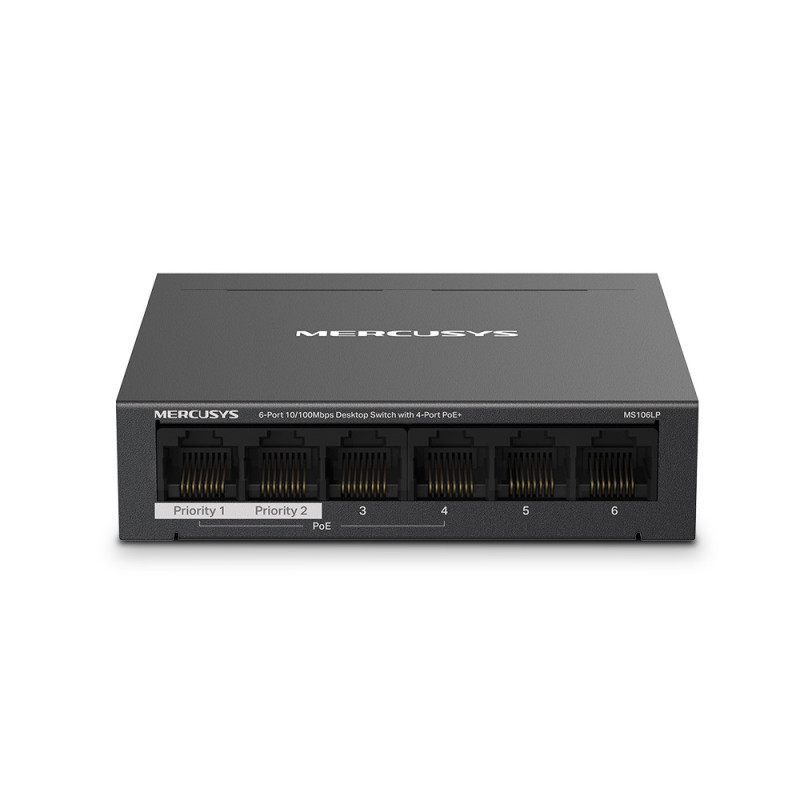 Mercusys MS106LP switch di rete Gestito Fast Ethernet (10/100) Supporto Power over Ethernet (PoE) Nero Mercusys MS106LP switch di rete Gestito Fast Ethernet (10/100) Supporto Power over Ethernet (PoE) Nero