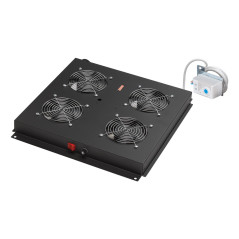 LINK Gruppo 4 Ventole Con Termostato Per Armadi Rack Eavi Nero