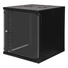 LINK Armadio Rack 19" 12 Unita' Da Muro (A)620X (L)540 X Profondita' 600 Mm. Colore Nero Porta Vetro