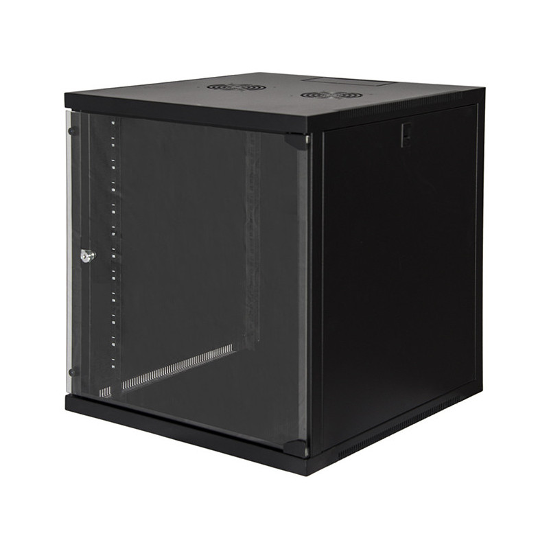 LINK Armadio Rack 19" 12 Unita' Da Muro (A)620X (L)540 X Profondita' 600 Mm. Colore Nero Porta Vetro