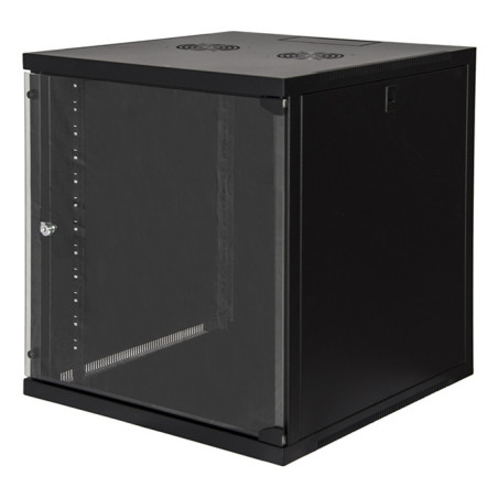 LINK Armadio Rack 19" 12 Unita' Da Muro (A)620X (L)540 X Profondita' 600 Mm. Colore Nero Porta Vetro