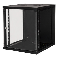 LINK Armadio Rack 19" 12 Unita' Da Muro (A)620X (L)540 X Profondita' 600 Mm. Colore Nero Porta Vetro