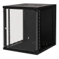 LINK Armadio Rack 19" 12 Unita' Da Muro (A)620X (L)540 X Profondita' 600 Mm. Colore Nero Porta Vetro