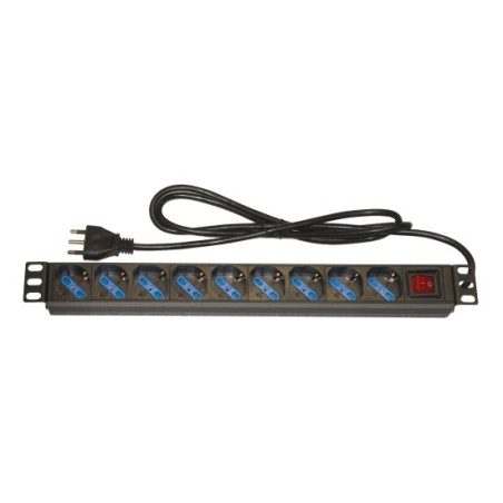 LINK Multipresa Da Rack 19" 9 Prese Universali Con Interruttore Spina Italiana 16A
