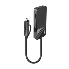 Lindy 43354 replicatore di porte e docking station per laptop USB 3.2 Gen 1 (3.1 Gen 1) Type-A + Type-C Nero