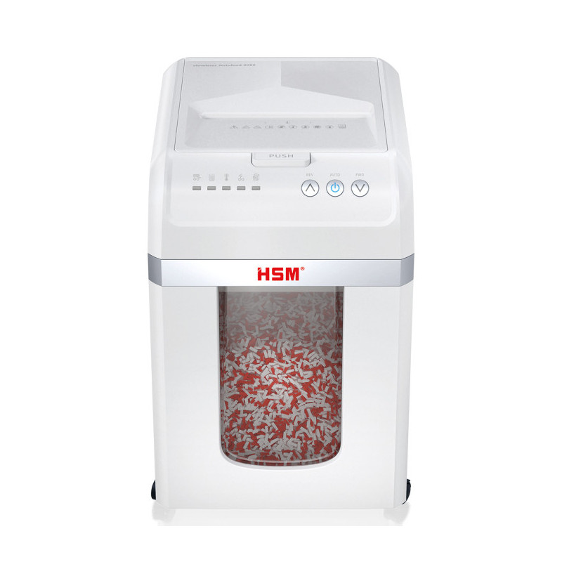 HSM Autofeed X300 distruggi documenti Taglio a particelle 52 dB 23 cm Argento, Bianco HSM Autofeed X300 distruggi documenti Taglio a particelle 52 dB 23 cm Argento, Bianco