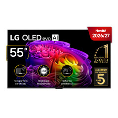 LG OLED evo AI 55'' Serie G6 OLED55G64LW, 4K, Hyper Radiant Color, Staffa a filo muro inclusa, G-Sync, SMART TV 2026