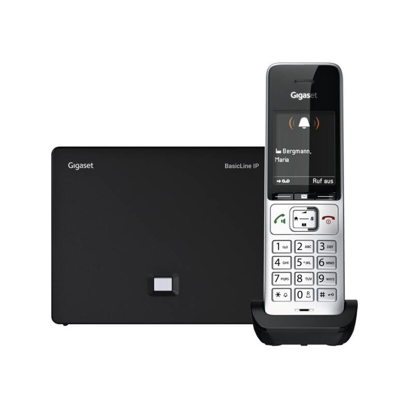 Gigaset BasicLine IP + COMFORT 500HX Telefono DECT Identificatore di chiamata Nero, Argento