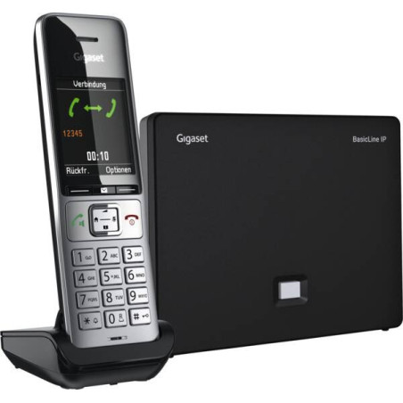Gigaset BasicLine IP + COMFORT 500HX Telefono DECT Identificatore di chiamata Nero, Argento