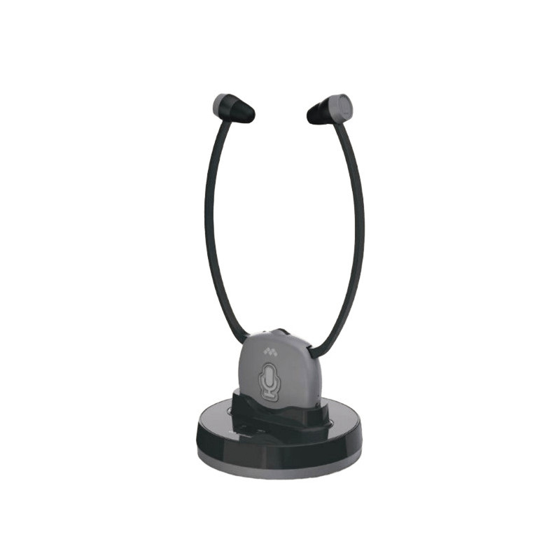 Meliconi Easy Audio - Cuffia tv Wireless Digitale 2.4 GHZ, Modello Steto con Microfono Ambiente