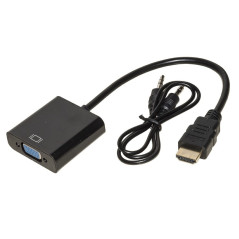 LINK Adattatore Hdmi Tipo A Maschio A Vga Femmina Con Presa Audio Stereo 3,5 Mm