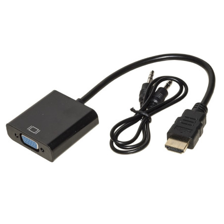 LINK Adattatore Hdmi Tipo A Maschio A Vga Femmina Con Presa Audio Stereo 3,5 Mm