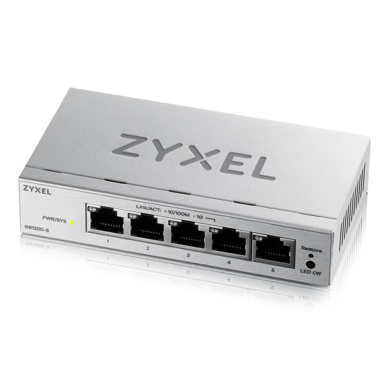 Zyxel GS1200-5V3 Gestito L2 Gigabit Ethernet (10/100/1000) Desktop Grigio Zyxel GS1200-5V3 Gestito L2 Gigabit Ethernet (10/100/1000) Desktop Grigio