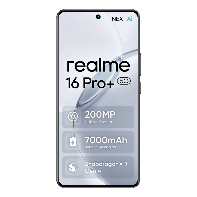 realme 16 Pro+ 17,3 cm (6.8") 5G USB tipo-C 12 GB 512 GB 7000 mAh Grigio realme 16 Pro+ 17,3 cm (6.8") 5G USB tipo-C 12 GB 512 GB 7000 mAh Grigio